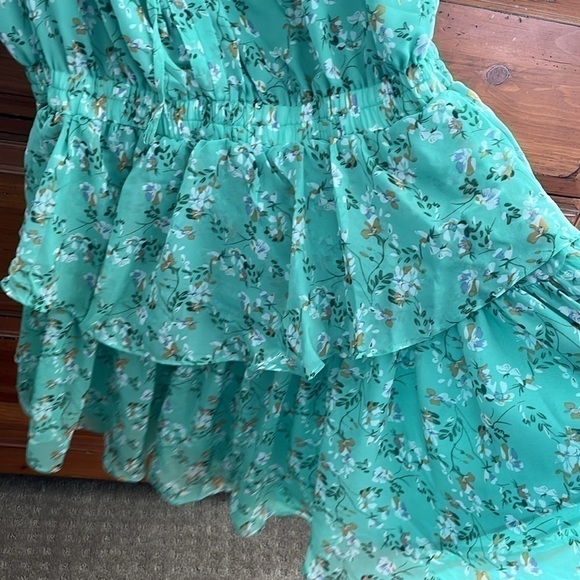 NWT J.NNA Women’s Light green And Coral Floral Dress, Size Medium. - Picture 2 of 8